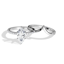Load image into Gallery viewer, Marquise Cut Moissanite Bridal Set