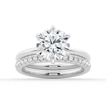 Load image into Gallery viewer, Solitaire Round Hidden Halo Moissanite Bridal Set