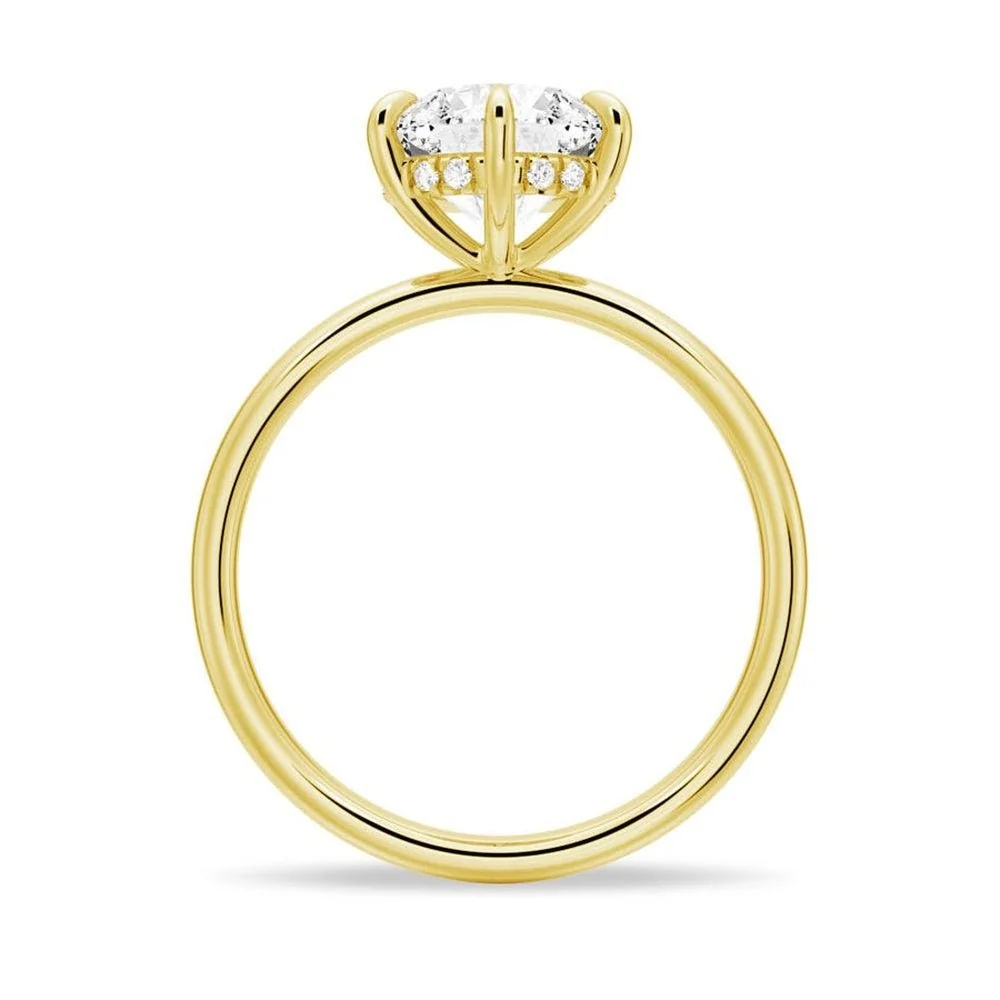 Solitaire Round Hidden Halo Moissanite Bridal Set