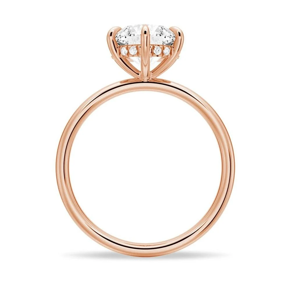 Solitaire Round Hidden Halo Moissanite Bridal Set