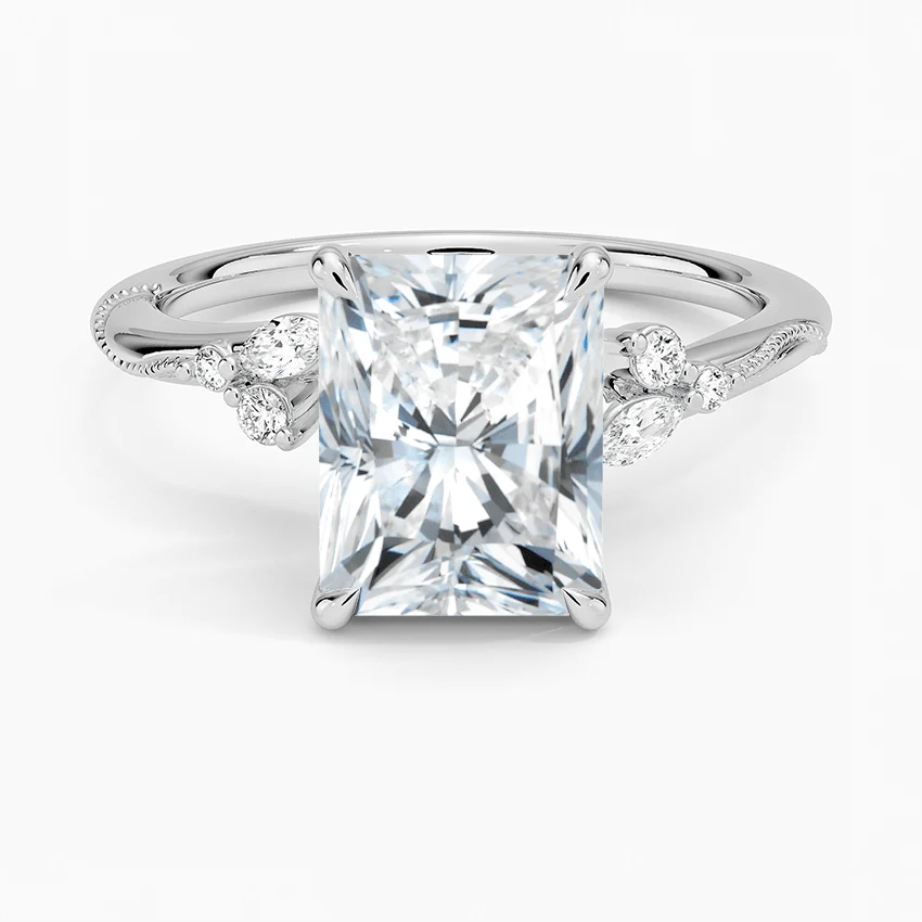 Elegant Radiant Cut Moissanite Engagement Ring
