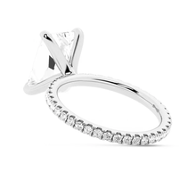 Load image into Gallery viewer, Radiant Cut Moissanite Engagement Ring with Eternity Pavé Band