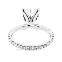 Load image into Gallery viewer, Radiant Cut Moissanite Engagement Ring with Eternity Pavé Band