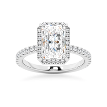 Load image into Gallery viewer, Love Promise Radiant Cut Moissanite Halo Ring