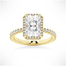 Load image into Gallery viewer, Love Promise Radiant Cut Moissanite Halo Ring