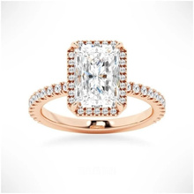 Load image into Gallery viewer, Love Promise Radiant Cut Moissanite Halo Ring