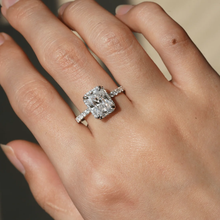 Load image into Gallery viewer, Love Promise Radiant Cut Moissanite Halo Ring