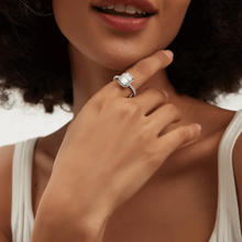 Load image into Gallery viewer, Love Promise Radiant Cut Moissanite Halo Ring