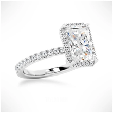 Load image into Gallery viewer, Love Promise Radiant Cut Moissanite Halo Ring
