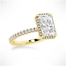 Load image into Gallery viewer, Love Promise Radiant Cut Moissanite Halo Ring