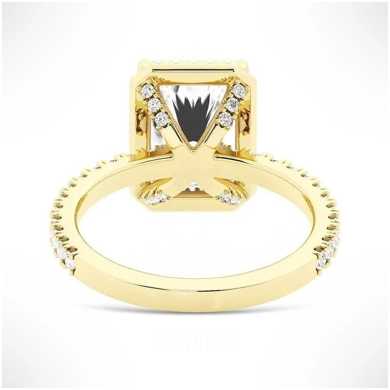 Love Promise Radiant Cut Moissanite Halo Ring