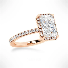Load image into Gallery viewer, Love Promise Radiant Cut Moissanite Halo Ring