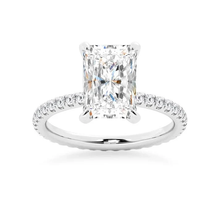 Load image into Gallery viewer, 5CT Radiant Cut Moissanite Engagement Ring with Eternity Pavé Band