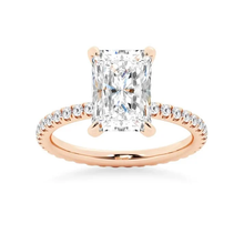 Load image into Gallery viewer, 5CT Radiant Cut Moissanite Engagement Ring with Eternity Pavé Band