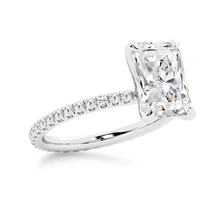 Load image into Gallery viewer, 5CT Radiant Cut Moissanite Engagement Ring with Eternity Pavé Band