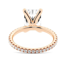 Load image into Gallery viewer, 5CT Radiant Cut Moissanite Engagement Ring with Eternity Pavé Band