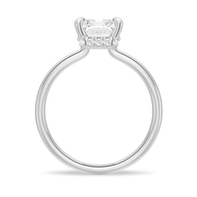 Load image into Gallery viewer, Classic Four-Prong Radiant Moissanite Engagement Ring with Hidden Halo