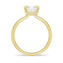 Load image into Gallery viewer, Classic Four-Prong Radiant Moissanite Engagement Ring with Hidden Halo