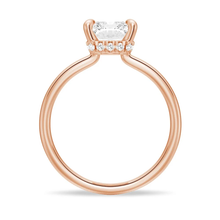 Load image into Gallery viewer, Classic Four-Prong Radiant Moissanite Engagement Ring with Hidden Halo