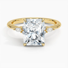 Load image into Gallery viewer, Elegant Radiant Moissanite Engagement Ring with Accent Stones