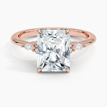 Load image into Gallery viewer, Elegant Radiant Moissanite Engagement Ring with Accent Stones