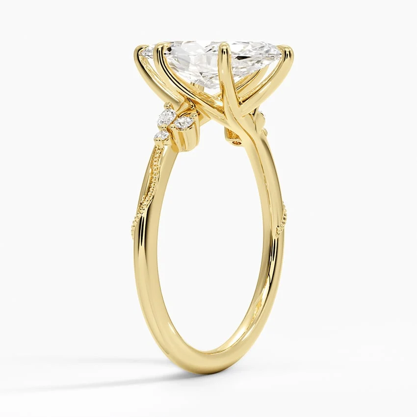 Petite Marquise Cut Moissanite Engagement Ring