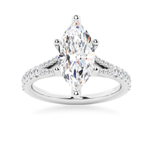 Load image into Gallery viewer, Marquise Cut Split-Shank Moissanite Engagement Ring