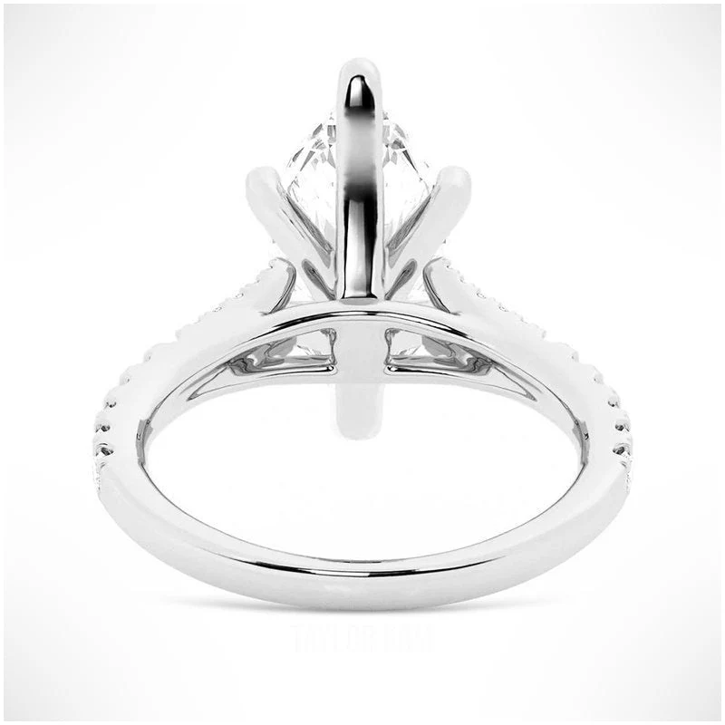 Marquise Cut Split-Shank Moissanite Engagement Ring