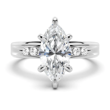 Load image into Gallery viewer, Marquise Moissanite Engagement Ring With Accents