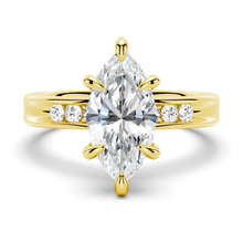 Load image into Gallery viewer, Marquise Moissanite Engagement Ring With Accents