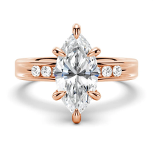 Load image into Gallery viewer, Marquise Moissanite Engagement Ring With Accents