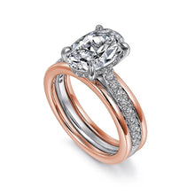 Load image into Gallery viewer, 2CT Double Row Pave Oval Moissanite Engagement Ring With Hidden Halo