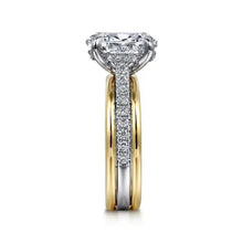 Load image into Gallery viewer, 2CT Double Row Pave Oval Moissanite Engagement Ring With Hidden Halo