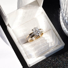 Load image into Gallery viewer, 2CT Double Row Pave Oval Moissanite Engagement Ring With Hidden Halo