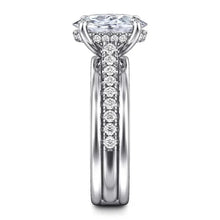 Load image into Gallery viewer, 2CT Double Row Pave Oval Moissanite Engagement Ring With Hidden Halo