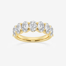 Load image into Gallery viewer, Shared Prong Oval Moissanite Band in Gold