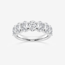 Load image into Gallery viewer, Oval Moissanite Seven Stone Wedding Band