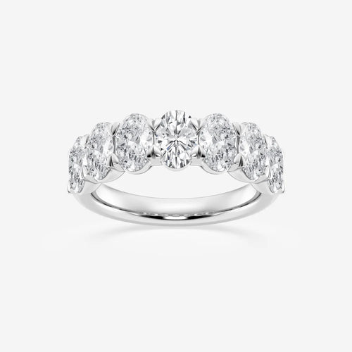 Oval Moissanite Seven Stone Wedding Band