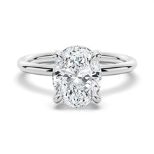 Load image into Gallery viewer, Oval Solitaire Moissanite Engagement Ring with 4 Prongs