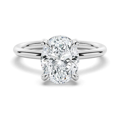 4-Prong Oval Moissanite Solitaire Engagement Ring