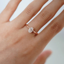 Load image into Gallery viewer, 2 Carat Oval Solitaire Lab-Grown Diamond Engagement Ring – 14K Gold, 4-Prong Setting