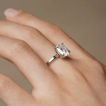 Load image into Gallery viewer, Side View of Four-Prong Moissanite Ring