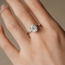 Load image into Gallery viewer, Four-Prong Oval Cut Moissanite Ring in Sterling Silver