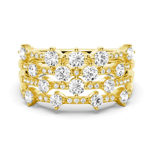Statement Cluster Wedding Ring in Gold