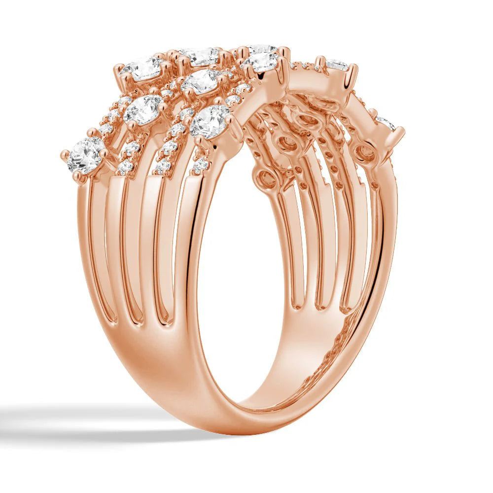 Moissanite Cluster Band