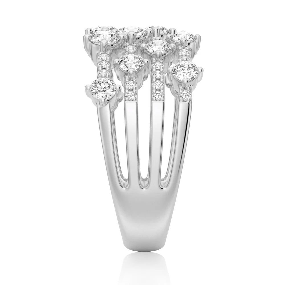 Platinum 4-Row Moissanite Eternity Ring