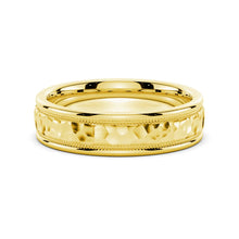 Load image into Gallery viewer, Hammered Finish Gold Wedding Ring for Men