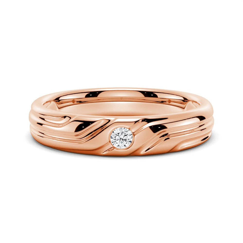 Moissanite Accent Men’s Wedding Band