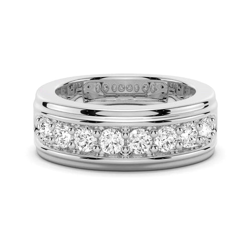 6.5mm Channel Set Men’s Moissanite Wedding Ring
