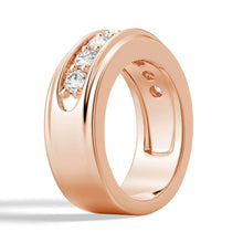Load image into Gallery viewer, 6.5mm Channel Set Moissanite Men’s Wedding Band – Silver, Gold or Platinum Ring